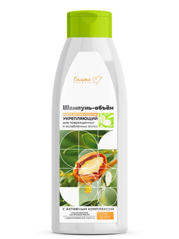 Belita M Argan oil and keratin Shampoo-Volume Strengthening for damaged hair 500g